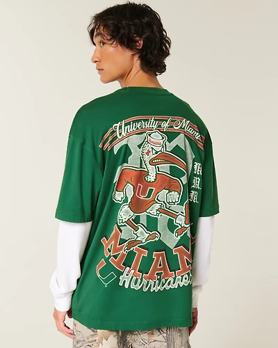 Boxy University of Miami Graphic Tee
