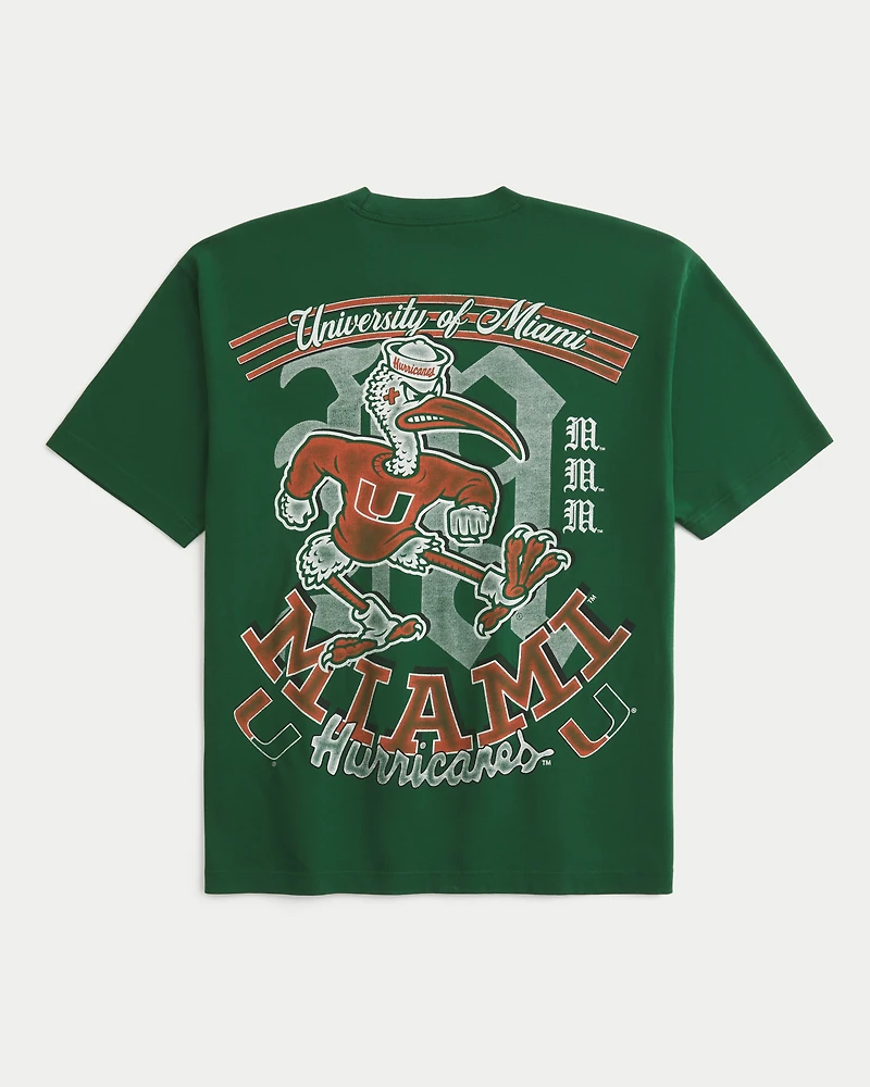 Boxy University of Miami Graphic Tee