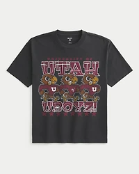 Boxy University of Utah Utes Graphic Tee