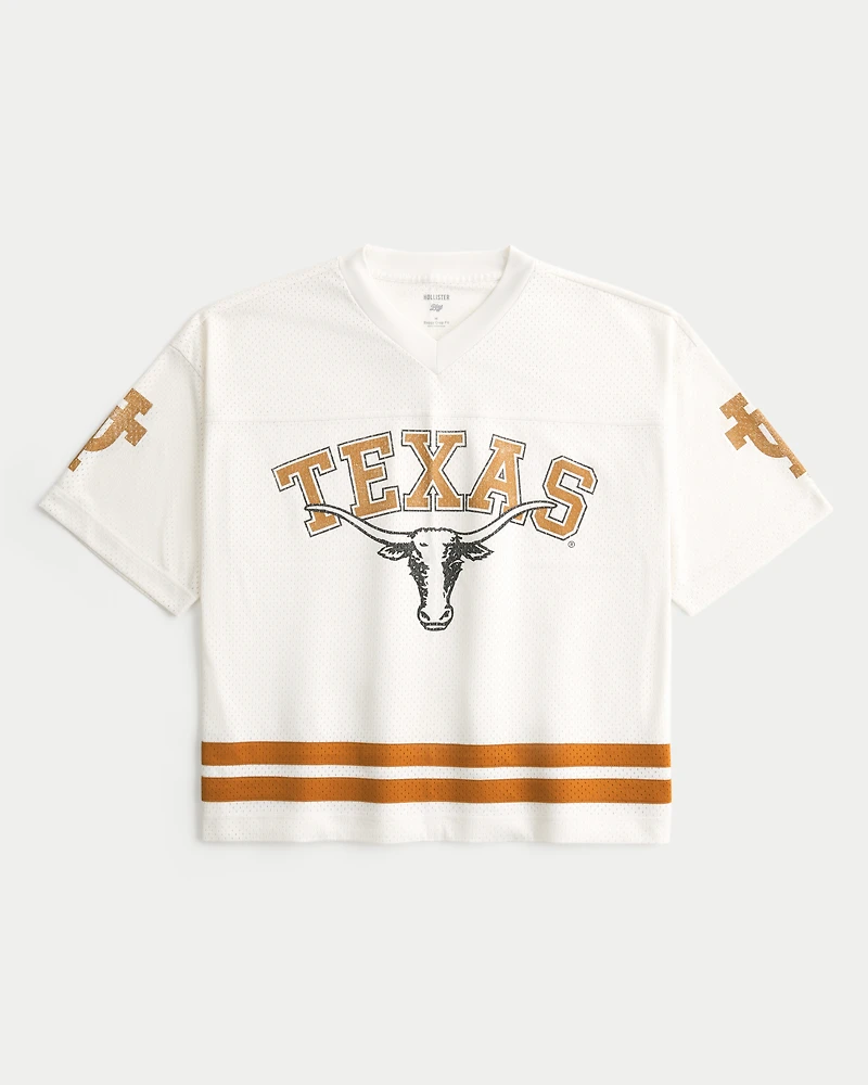 Baggy Crop University of Texas Graphic Football Jersey