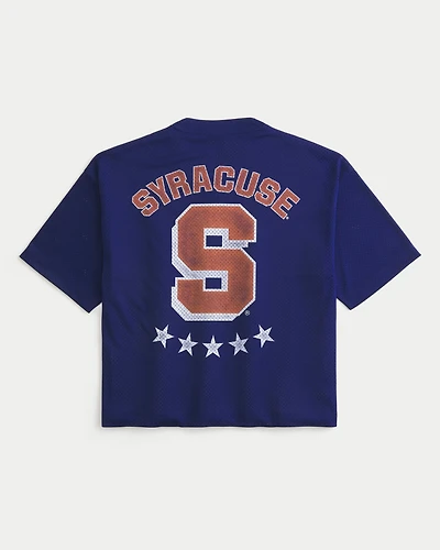Baggy Crop Syracuse University Graphic Football Jersey