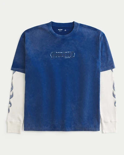 Boxy Nowhere Everywhere Graphic Twofer T-Shirt