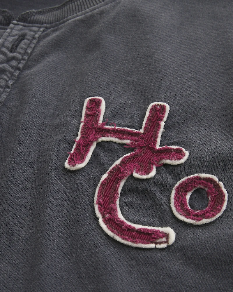 Short-Sleeve Logo Graphic Henley