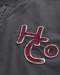 Short-Sleeve Logo Graphic Henley