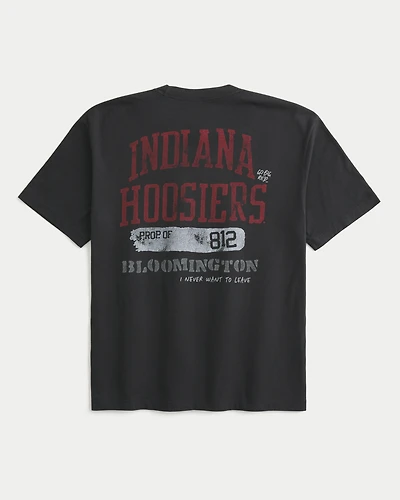 Boxy Indiana University Hoosiers Graphic Pocket Tee