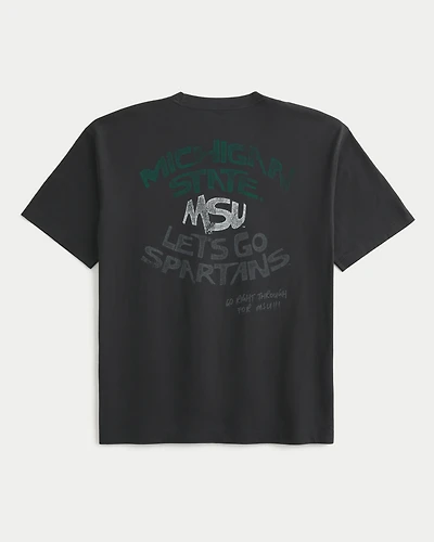 Boxy Michigan State University Spartans Graphic Pocket Tee