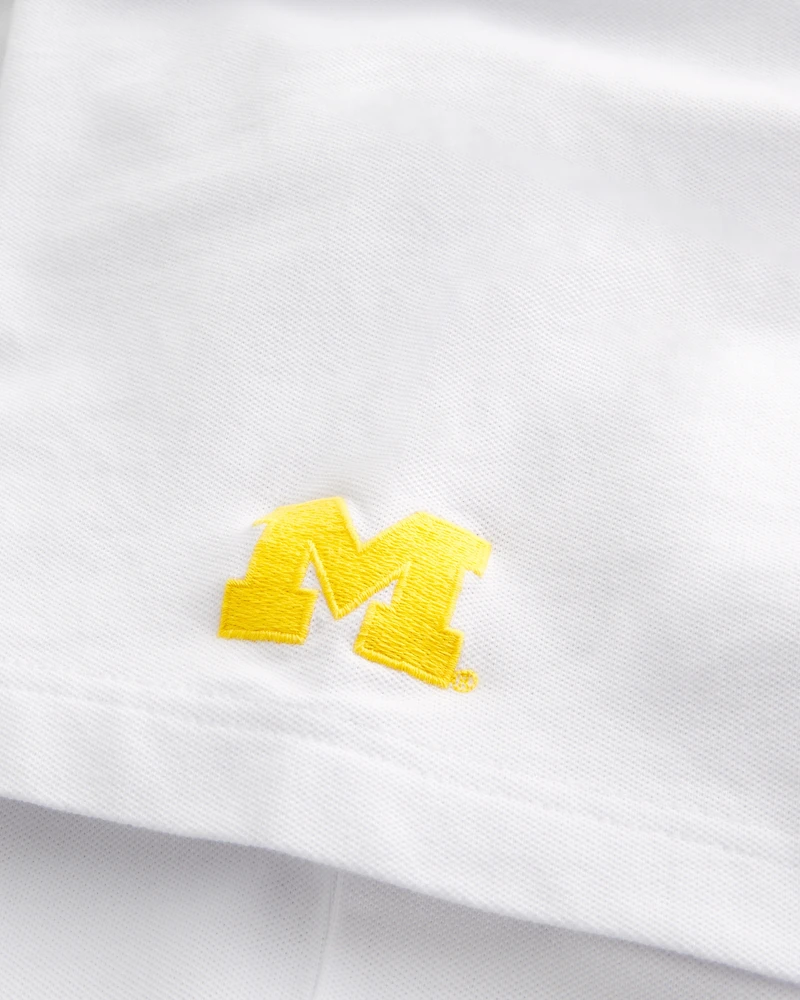 Boxy University of Michigan Wolverines Graphic Polo