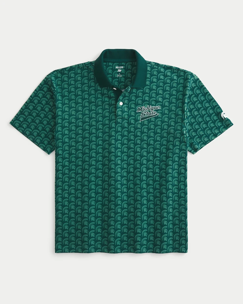 Boxy Michigan State University Spartans Graphic Polo