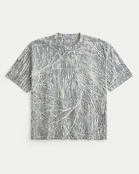 Boxy Crop Heavyweight Camo Crew T-Shirt