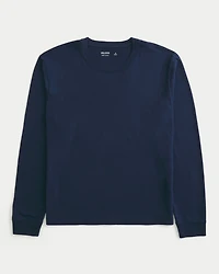 Relaxed Long-Sleeve Cotton Crew T-Shirt