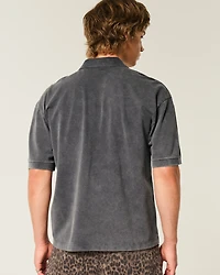 Boxy Crop Washed Polo