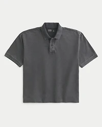 Boxy Crop Washed Polo