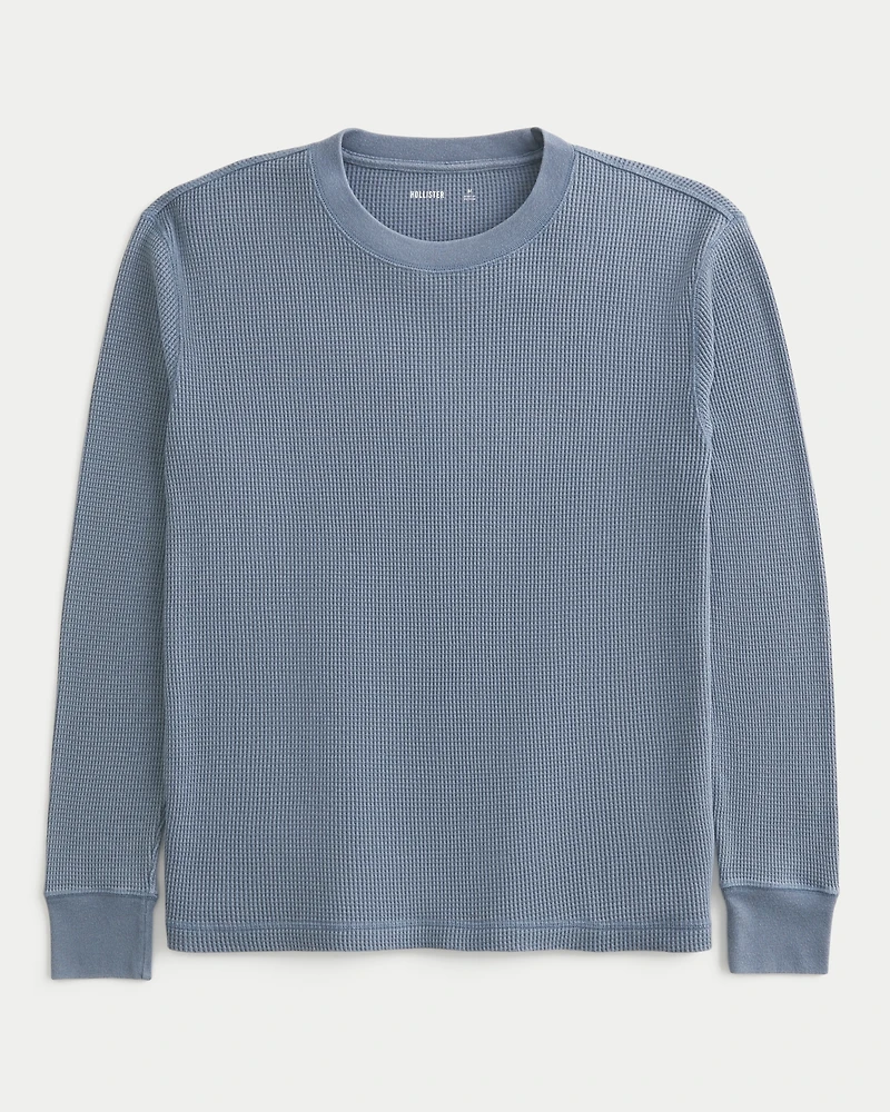 Relaxed Long-Sleeve Thermal Crew T-Shirt