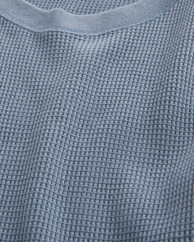 Relaxed Long-Sleeve Thermal Crew T-Shirt