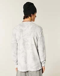 Relaxed Long-Sleeve Thermal Crew Camo T-Shirt