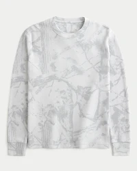 Relaxed Long-Sleeve Thermal Crew Camo T-Shirt