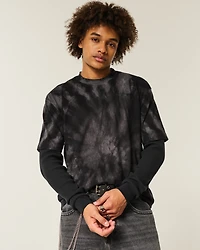 Boxy Heavyweight Tie-Dye Cotton Crew T-Shirt