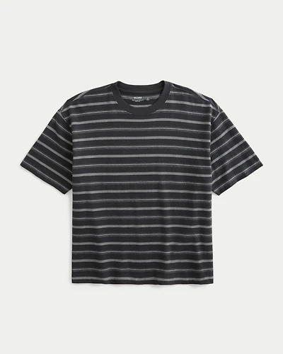 Boxy Heavyweight Striped Crew T-Shirt