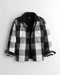 Sherpa-Lined Flannel Shirt Jacket