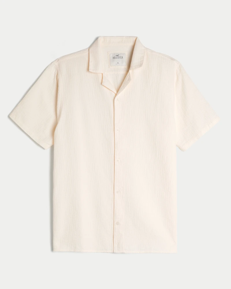 Relaxed Textured Short-Sleeve Shirt