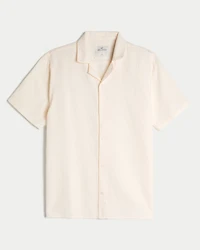 Relaxed Textured Short-Sleeve Shirt