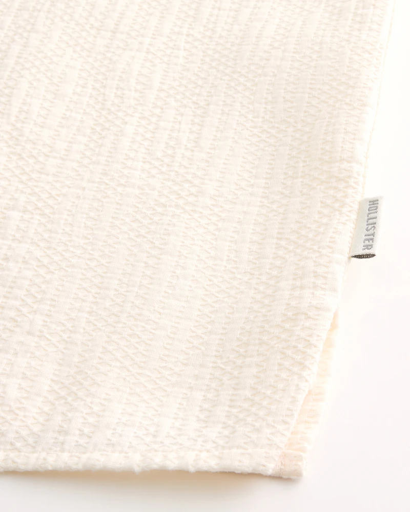 Relaxed Textured Short-Sleeve Shirt