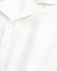 Boxy Short-Sleeve Linen-Blend Shirt