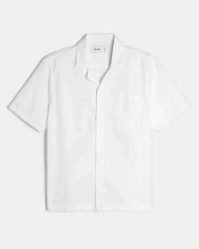 Relaxed Short-Sleeve Button-Through Shirt