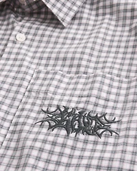 Boxy Short-Sleeve Embroidered Graphic Shirt