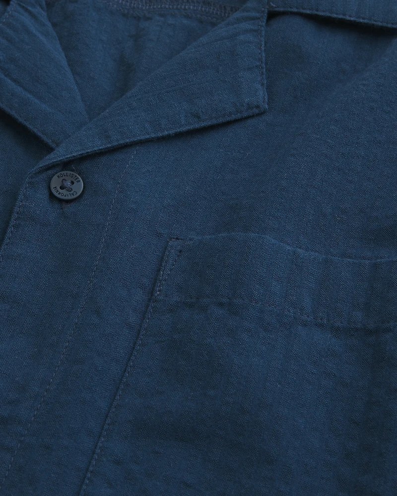 Short-Sleeve Seersucker Pocket Shirt