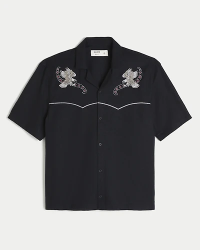 Boxy Short-Sleeve Western Shirt
