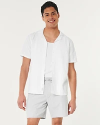 Linen-Blend Pull-On Shorts 7"