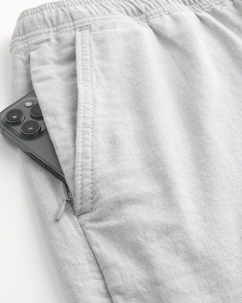 Linen-Blend Pull-On Shorts 7"