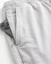 Linen-Blend Pull-On Shorts 7"