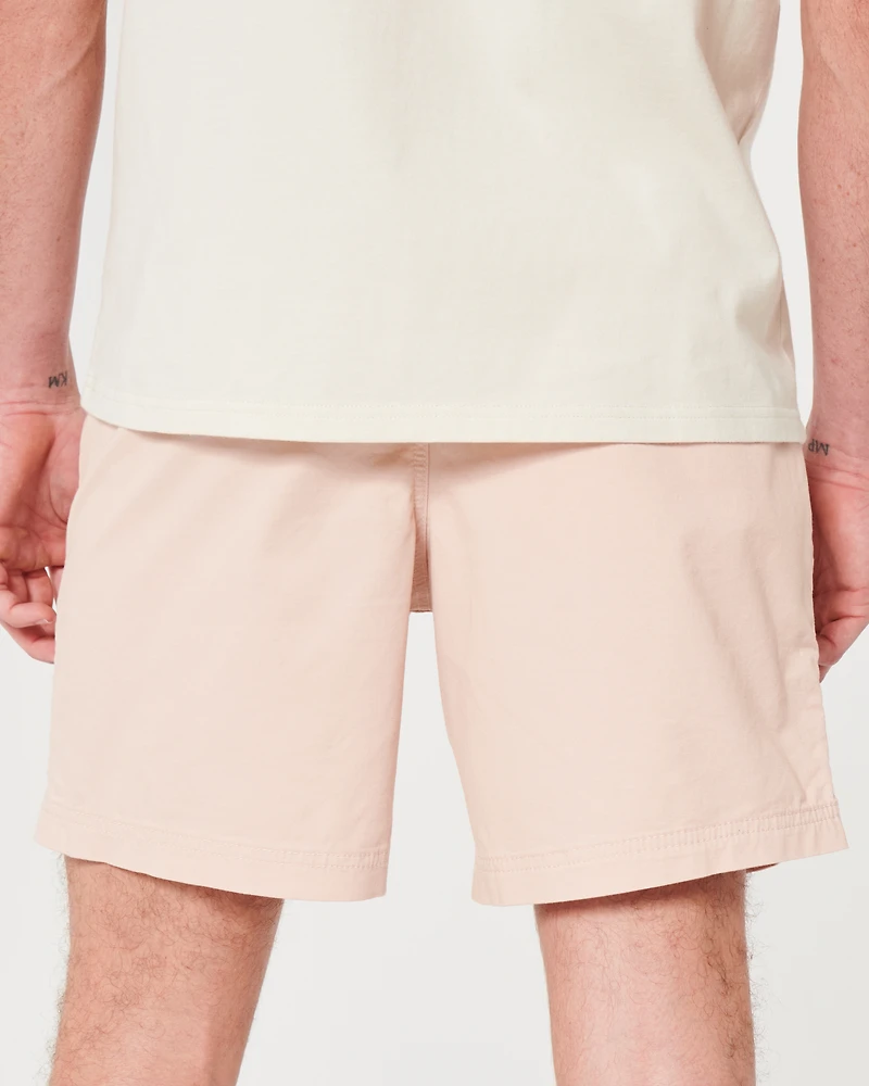 Twill Pull-On Shorts 7"