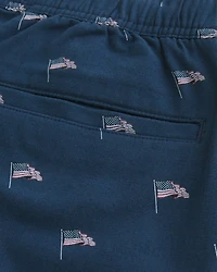 Above-the-Knee Linen-Blend Pattern Shorts