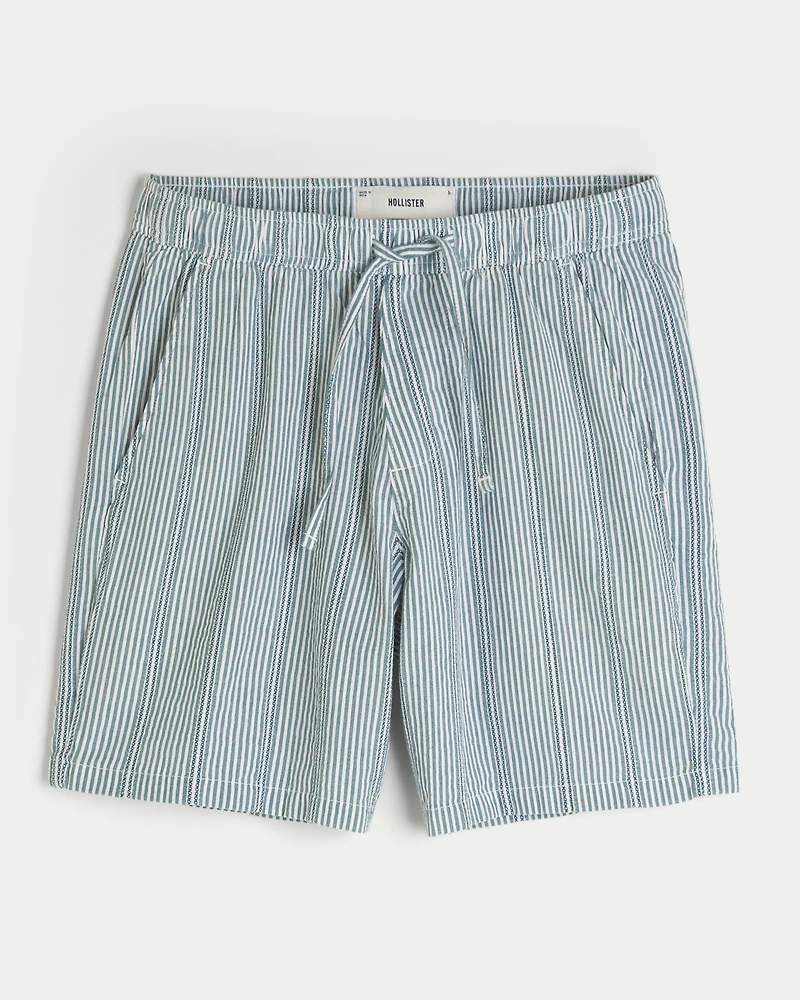 Above-the-Knee Seersucker Shorts