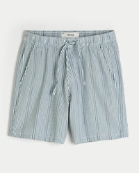 Above-the-Knee Seersucker Shorts