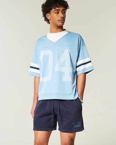 Mid-Thigh Graphic Loose Fleece Shorts