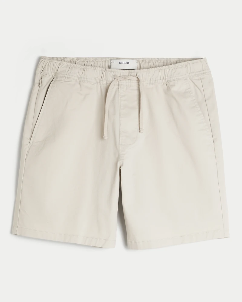 Above-the-Knee Twill Pull-On Shorts