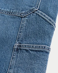 Medium Wash Baggy Painter Denim Shorts