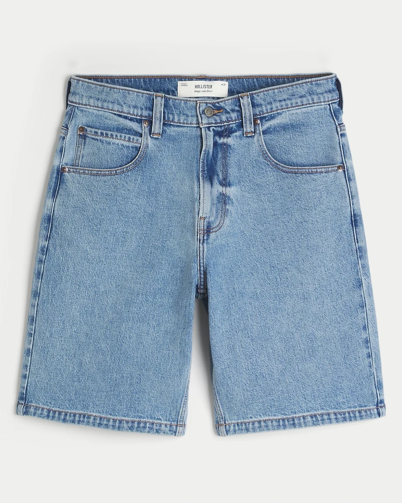 Medium Wash Baggy Denim Shorts