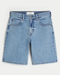 Medium Wash Baggy Denim Shorts