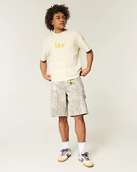 Camo Baggy Denim Shorts