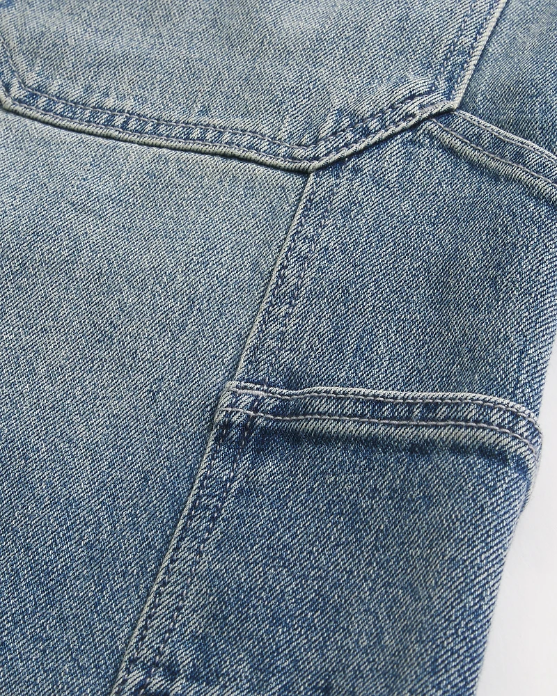 Dark Wash Baggy Denim Shorts