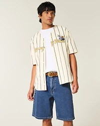 Medium Wash Baggy Denim Shorts