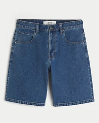 Medium Wash Baggy Denim Shorts