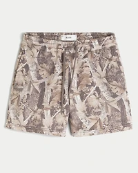 Mid-Thigh Camo Loose Fleece Shorts