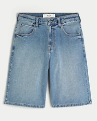 Medium Wash Super Baggy Denim Shorts