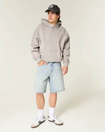Star Graphic Baggy Denim Shorts